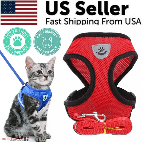 Cat Dog Pet Harness Adjustable Control Vest Dogs Reflective S M L XL