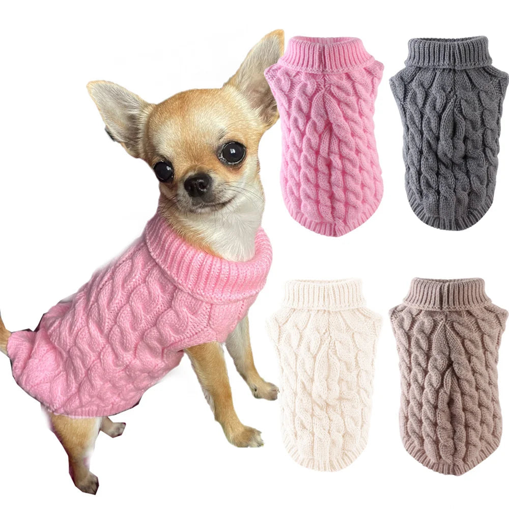 Classic Solid Chihuahua Puppy Dog Sweater for Small Dogs Winter Warm Pet Clothes Yorkshire Schnauzer Pullovers disfraz de perro