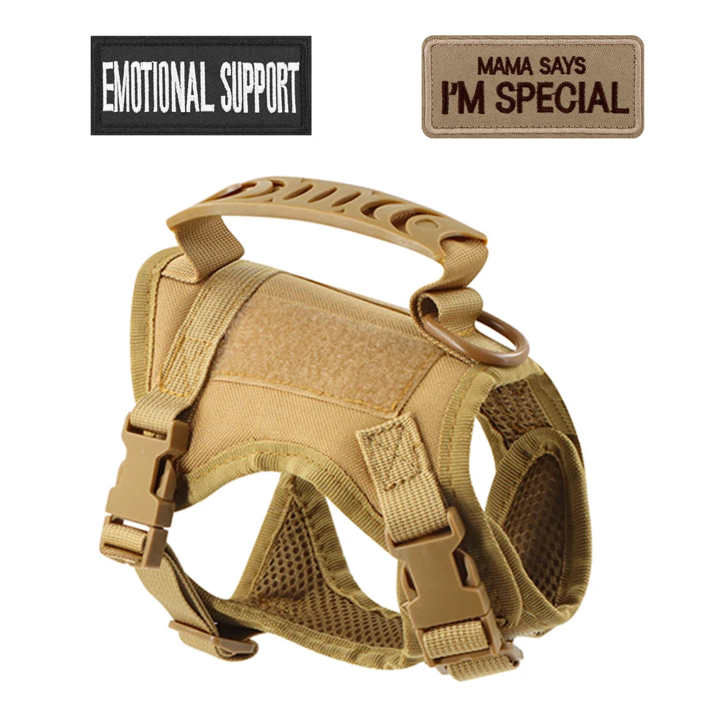 Tactical vest for kittens and small dogs military harness for cats traction strap to prevent escape breathable with 2 Stickers