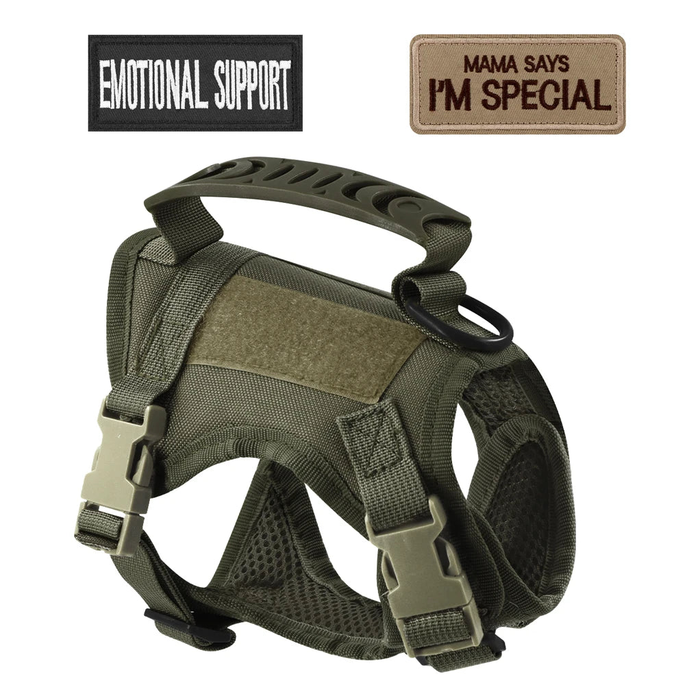 Tactical vest for kittens and small dogs military harness for cats traction strap to prevent escape breathable with 2 Stickers